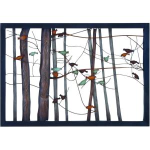 image:imageDeco 79 Metal Bird Home Wall Decor Wall Sculpture with Real Wood Detailing set of 2 Wall Art 16 x 2 x 36 BlackMulti Colored