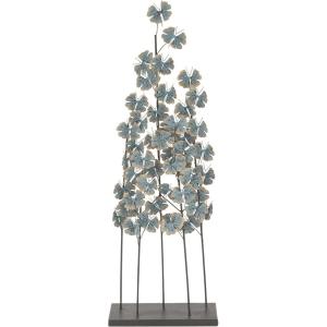 image:imageDeco 79 Metal Leaf Decorative Sculpture Home Decor Statue with Gold Accents Accent Figurine 13 x 6 x 37 Teal