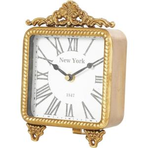 image:imageDeco 79 Metal Scroll Antique Style Clock 6 x 2 x 9 Gold6 x 3 x 8