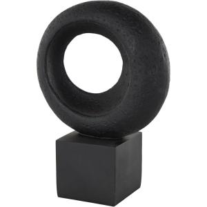 image:imageDeco 79 Polystone Abstract Decorative Sculpture Intertwined Loop Home Decor Statue with Block Base Accent Figurine 6 x 4 x 20 Black10 x 5 x 14