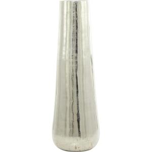 image:imageDeco 79 Stainless Steel Metal Decorative Vase Minimalistic Tall Floor Cone Centerpiece Vase Flower Vase for Home Decoration 9 x 9 x 36 SilverSilver