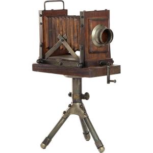 image:imageDeco 79 Wood Film Decorative Sculpture Camera Home Decor Statue Accent Figurine 11 x 8 x 17 Brown