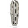 image:imageDeco 79 Ceramic Decorative Vase Centerpiece Vase with Cut Out Designs Vase for Home Decoration 6 x 6 x 16 Silver6 x 6 x 16