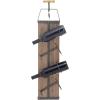 image:imageDeco 79 Industrial Wood Rectangle Wall Wine Rack 8 x 5 x 32 Brown