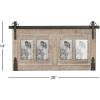 image:imageDeco 79 Wood 4 Slot Wall Photo Frame with Metal Accent 26 x 1 x 14 Brown SMALL SIZE26 x 1 x 14