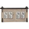 image:imageDeco 79 Wood 4 Slot Wall Photo Frame with Metal Accent 26 x 1 x 14 Brown SMALL SIZE26 x 1 x 14