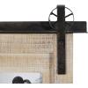 image:imageDeco 79 Wood 4 Slot Wall Photo Frame with Metal Accent 26 x 1 x 14 Brown SMALL SIZE26 x 1 x 14