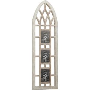image:imageDeco 79 Wooden Wall Photo Frame Slim Arched Window Inspired 3 Slot  14 x 1 x 47 Light Brown