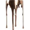 image:imageDeco 79 Aluminum Metal Side End Accent Table Drip End Table with Melting Design and Shaded Glass Top Side Table 16 x 16 x 25 CopperCopper