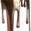 image:imageDeco 79 Aluminum Metal Side End Accent Table Drip End Table with Melting Design and Shaded Glass Top Side Table 16 x 16 x 25 CopperCopper