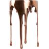 image:imageDeco 79 Aluminum Metal Side End Accent Table Drip End Table with Melting Design and Shaded Glass Top Side Table 16 x 16 x 25 CopperCopper