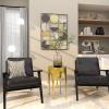 image:imageDeco 79 Aluminum Metal Side End Accent Table Drip End Table with Melting Design and Shaded Glass Top Side Table 16 x 16 x 25 CopperGold