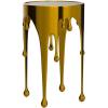 image:imageDeco 79 Aluminum Metal Side End Accent Table Drip End Table with Melting Design and Shaded Glass Top Side Table 16 x 16 x 25 CopperGold