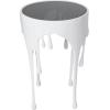 image:imageDeco 79 Aluminum Metal Side End Accent Table Drip End Table with Melting Design and Shaded Glass Top Side Table 16 x 16 x 25 CopperWhite
