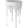 image:imageDeco 79 Aluminum Metal Side End Accent Table Drip End Table with Melting Design and Shaded Glass Top Side Table 16 x 16 x 25 CopperWhite