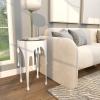 image:imageDeco 79 Aluminum Metal Side End Accent Table Drip End Table with Melting Design and Shaded Glass Top Side Table 16 x 16 x 25 CopperWhite