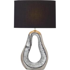 image:imageDeco 79 Ceramic Room Table Lamp Tear Drop Accent Lamp with Mosaic Mirror Lamp 17 x 8 x 28 Silver