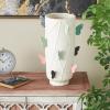 image:imageDeco 79 Ceramic Butterfly Decorative Vase Wide Centerpiece Vase with Multicolor Accents Flower Vase for Home Decoration 9 x 10 x 16 WhiteWhite