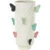 image:imageDeco 79 Ceramic Butterfly Decorative Vase Wide Centerpiece Vase with Multicolor Accents Flower Vase for Home Decoration 9 x 10 x 16 WhiteWhite