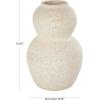 image:imageDeco 79 Ceramic Decorative Vase Hourglass Textured Centerpiece Vase with Brown Distressing Flower Vase for Home Decoration 8 x 8 x 12 CreamSMALL SIZE