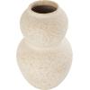 image:imageDeco 79 Ceramic Decorative Vase Hourglass Textured Centerpiece Vase with Brown Distressing Flower Vase for Home Decoration 8 x 8 x 12 CreamSMALL SIZE