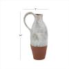 image:imageDeco 79 Ceramic Handmade Decorative Vase Centerpiece Vase with Terracotta Accents Flower Vase for Home Decoration 5 x 7 x 14 WhiteWhite