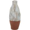 image:imageDeco 79 Ceramic Handmade Decorative Vase Centerpiece Vase with Terracotta Accents Flower Vase for Home Decoration 5 x 7 x 14 WhiteWhite