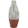 image:imageDeco 79 Ceramic Handmade Decorative Vase Centerpiece Vase with Terracotta Accents Flower Vase for Home Decoration 5 x 7 x 14 WhiteWhite