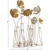 image:imageDeco 79 Metal Floral Decorative Sculpture Home Decor Statue with Wire Vases and Mesh Netting Detail Accent Figurine 16 x 9 x 21 Gold