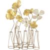 image:imageDeco 79 Metal Floral Decorative Sculpture Home Decor Statue with Wire Vases and Mesh Netting Detail Accent Figurine 16 x 9 x 21 Gold