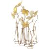 image:imageDeco 79 Metal Floral Decorative Sculpture Home Decor Statue with Wire Vases and Mesh Netting Detail Accent Figurine 16 x 9 x 21 Gold