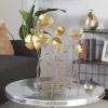 image:imageDeco 79 Metal Floral Decorative Sculpture Home Decor Statue with Wire Vases and Mesh Netting Detail Accent Figurine 16 x 9 x 21 Gold