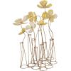 image:imageDeco 79 Metal Floral Decorative Sculpture Home Decor Statue with Wire Vases and Mesh Netting Detail Accent Figurine 16 x 9 x 21 Gold