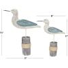 image:imageDeco 79 Polystone Bird Decorative Sculpture Home Decor Statues Set of 3 Accent Figurines 15 15 14H WhiteBlue