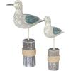 image:imageDeco 79 Polystone Bird Decorative Sculpture Home Decor Statues Set of 3 Accent Figurines 15 15 14H WhiteBlue