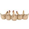 image:imageDeco 79 Polystone Chicken Sculpture with Gold Heads 15 x 5 x 5 BeigeBeige