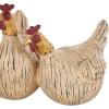 image:imageDeco 79 Polystone Chicken Sculpture with Gold Heads 15 x 5 x 5 BeigeBeige