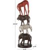 image:imageDeco 79 Polystone Farm Animals Decorative Sculpture Stacked Home Decor Statue Accent Figurine 11 x 3 x 14 BrownBlack