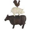 image:imageDeco 79 Polystone Farm Animals Decorative Sculpture Stacked Home Decor Statue Accent Figurine 11 x 3 x 14 BrownBrown