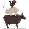 image:imageDeco 79 Polystone Farm Animals Decorative Sculpture Stacked Home Decor Statue Accent Figurine 11 x 3 x 14 BrownBrown
