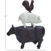image:imageDeco 79 Polystone Farm Animals Decorative Sculpture Stacked Home Decor Statue Accent Figurine 11 x 3 x 14 BrownBrown