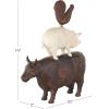 image:imageDeco 79 Polystone Farm Animals Decorative Sculpture Stacked Home Decor Statue Accent Figurine 11 x 3 x 14 BrownBrown