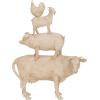 image:imageDeco 79 Polystone Farm Animals Decorative Sculpture Stacked Home Decor Statue Accent Figurine 11 x 3 x 14 BrownCream
