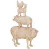 image:imageDeco 79 Polystone Farm Animals Decorative Sculpture Stacked Home Decor Statue Accent Figurine 11 x 3 x 14 BrownCream
