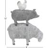 image:imageDeco 79 Polystone Farm Animals Decorative Sculpture Stacked Home Decor Statue Accent Figurine 11 x 3 x 14 BrownGray