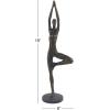 image:imageDeco 79 Polystone Yoga Decorative Sculpture Home Decor Statue Accent Figurine 9 x 5 x 11 BlackBlack gray