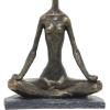 image:imageDeco 79 Polystone Yoga Decorative Sculpture Home Decor Statue Accent Figurine 9 x 5 x 11 BlackBlack gray