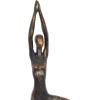 image:imageDeco 79 Polystone Yoga Decorative Sculpture Home Decor Statue Accent Figurine 9 x 5 x 11 BlackBlack gray