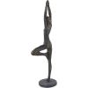 image:imageDeco 79 Polystone Yoga Decorative Sculpture Home Decor Statue Accent Figurine 9 x 5 x 11 BlackBlack gray