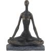 image:imageDeco 79 Polystone Yoga Decorative Sculpture Home Decor Statue Accent Figurine 9 x 5 x 11 BlackBlack gray
